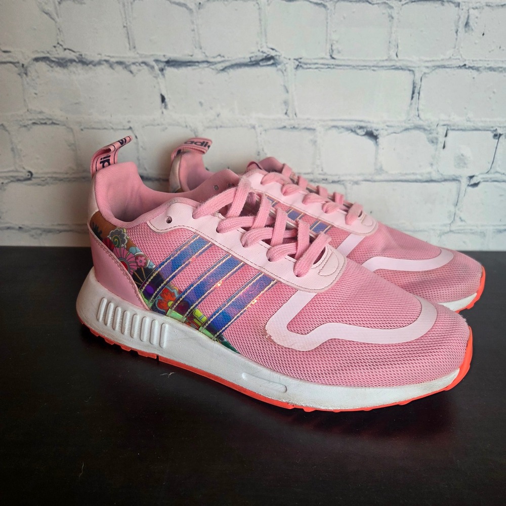 Adidas Originals Multix J Light Pink Floral Sneakers HR1218 Kids 6.5Y Women 8